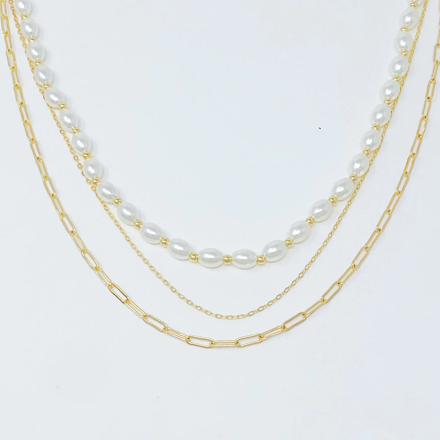 Layered Pearl And Chain Necklace