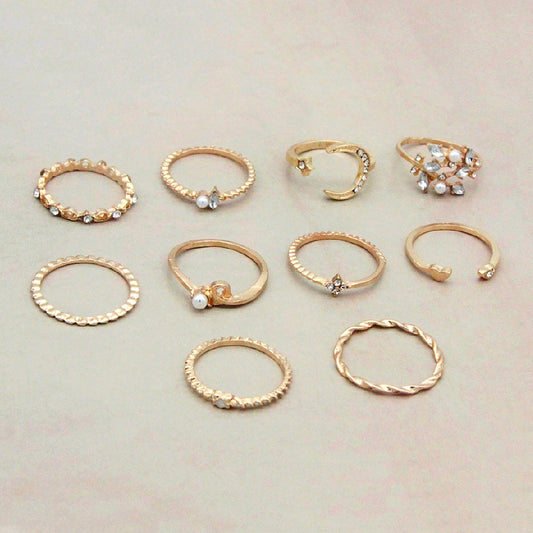 10-Piece Fashion Ring Set