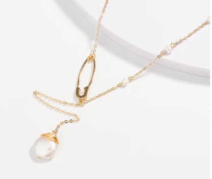 Trendy Layered Shell Necklace with Pearl Letter Pendant