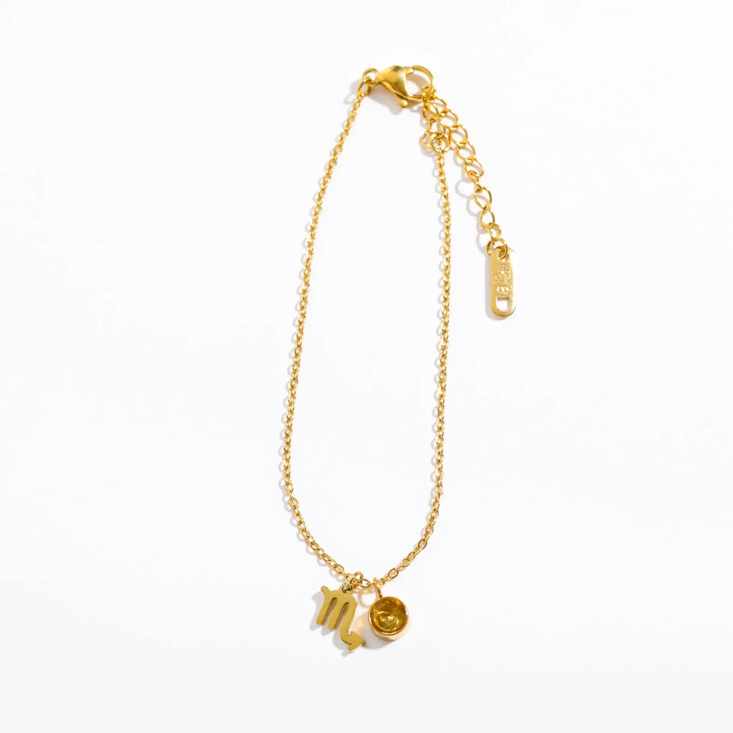 Zodiac Birthstone Charm Bracelet for Women – Stainless Steel 12 Constellations Jewelry