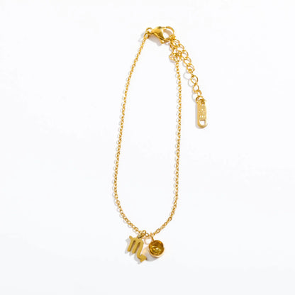 Zodiac Birthstone Charm Bracelet for Women – Stainless Steel 12 Constellations Jewelry