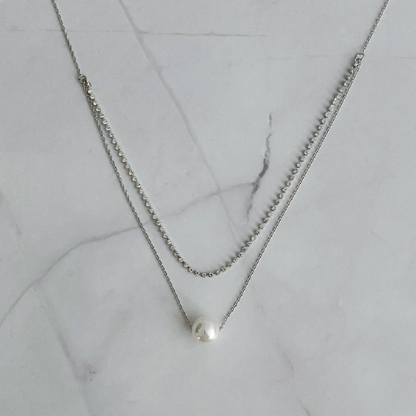Layered Pearl And Shine Necklace