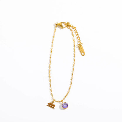 Zodiac Birthstone Charm Bracelet for Women – Stainless Steel 12 Constellations Jewelry