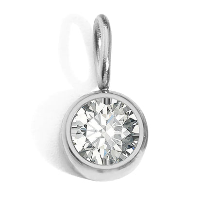 8mm Birthstone Pendant - Stainless Steel Charm for Necklace & DIY Jewelry