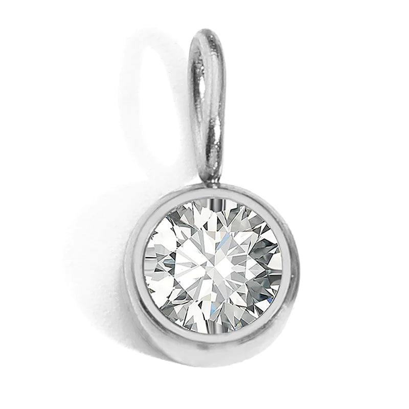 8mm Birthstone Pendant - Stainless Steel Charm for Necklace & DIY Jewelry