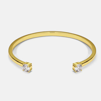 18K Gold Bracelet with Double Zircon and Copper Plating