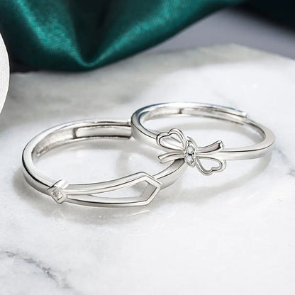 Adjustable Bow Opening Couple Ring for Women