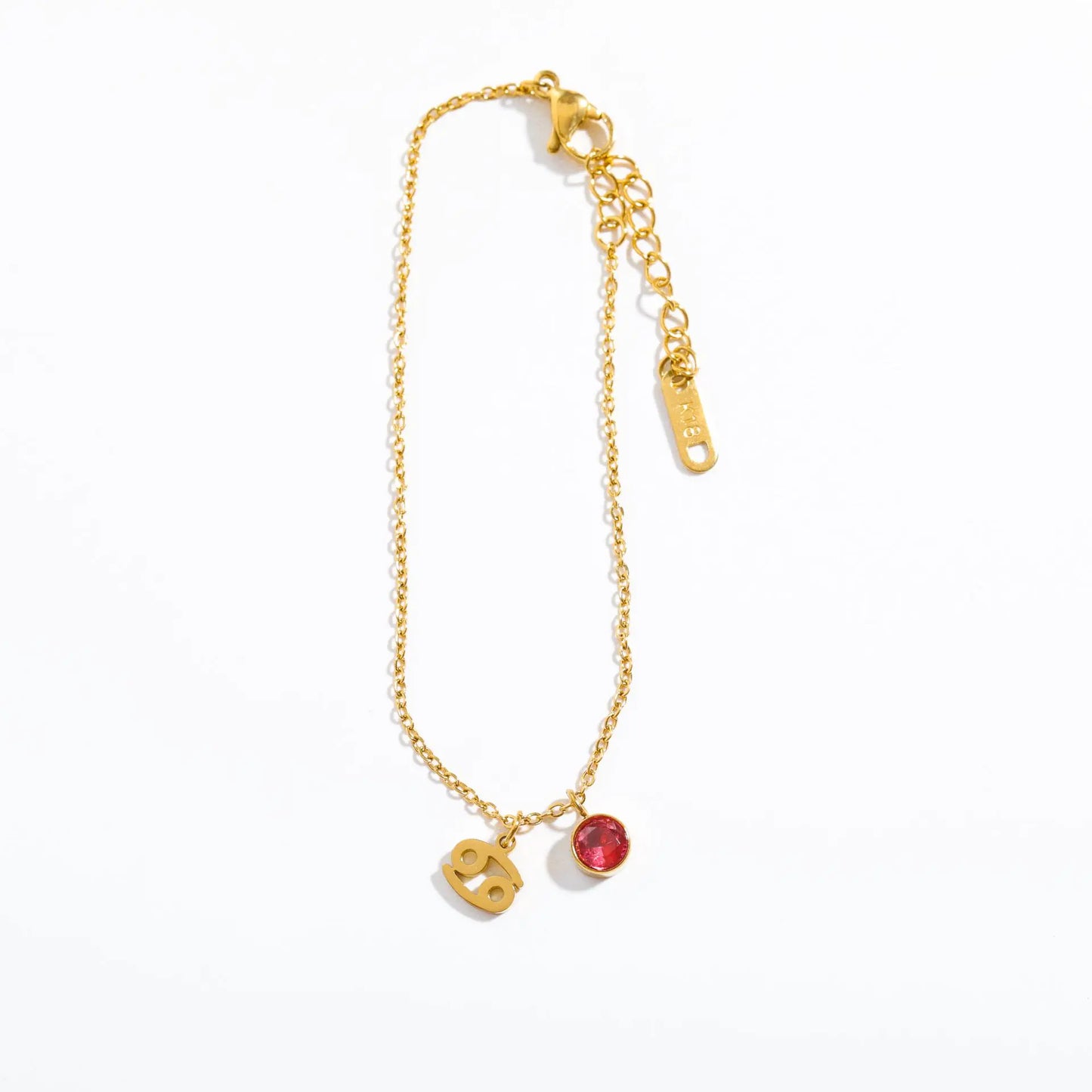 Zodiac Birthstone Charm Bracelet for Women – Stainless Steel 12 Constellations Jewelry