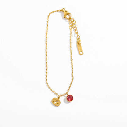 Zodiac Birthstone Charm Bracelet for Women – Stainless Steel 12 Constellations Jewelry