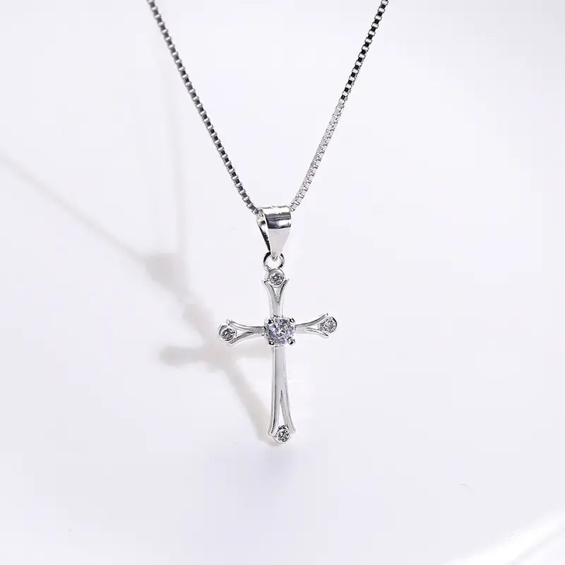 S925 Silver Cross Pendant for Women - Custom Accessories