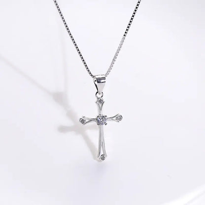 S925 Silver Cross Pendant for Women - Custom Accessories