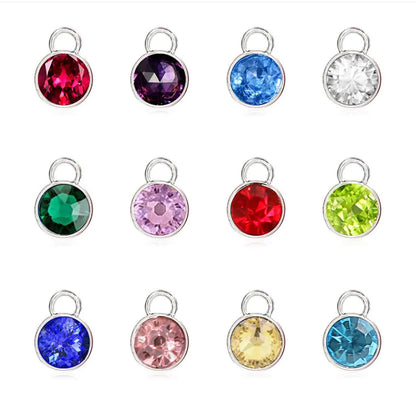 Personalized Birthstone Necklace with Heart Charm & Letter - Custom Stainless Steel Jewelry Gift