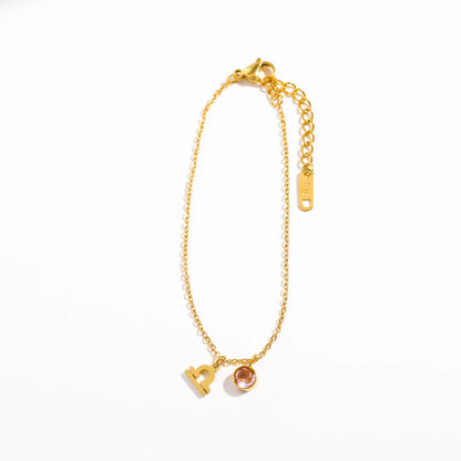 Zodiac Birthstone Charm Bracelet for Women – Stainless Steel 12 Constellations Jewelry