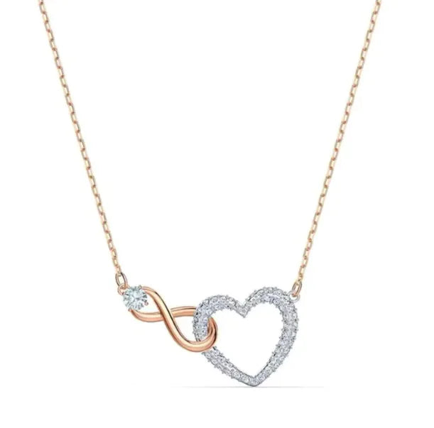 Romantic Layered Necklace with Love Sophistication - White Gold Rose Gold and Platinum Styles