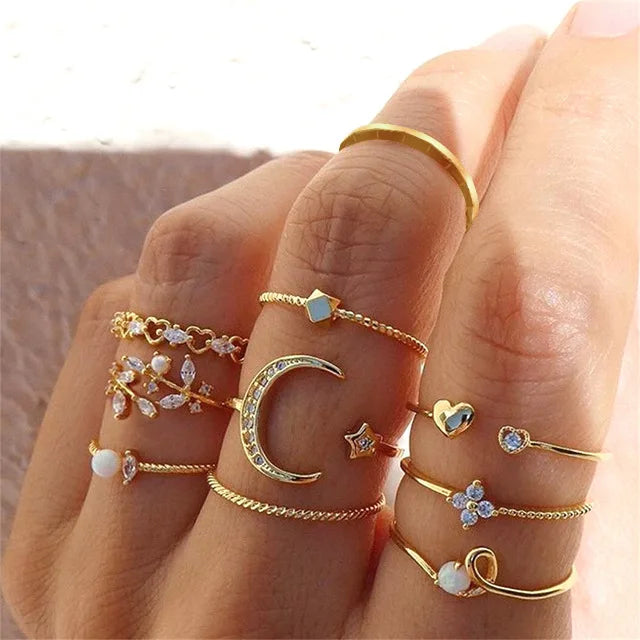 10-Piece Fashion Ring Set