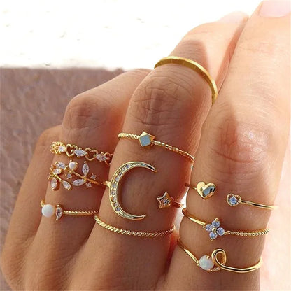 10-Piece Fashion Ring Set
