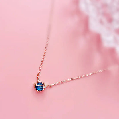 925 Silver Glass Demon Eye Necklace for Girls