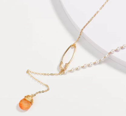 Trendy Layered Shell Necklace with Pearl Letter Pendant