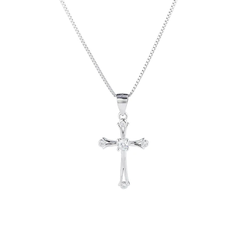 S925 Silver Cross Pendant for Women - Custom Accessories