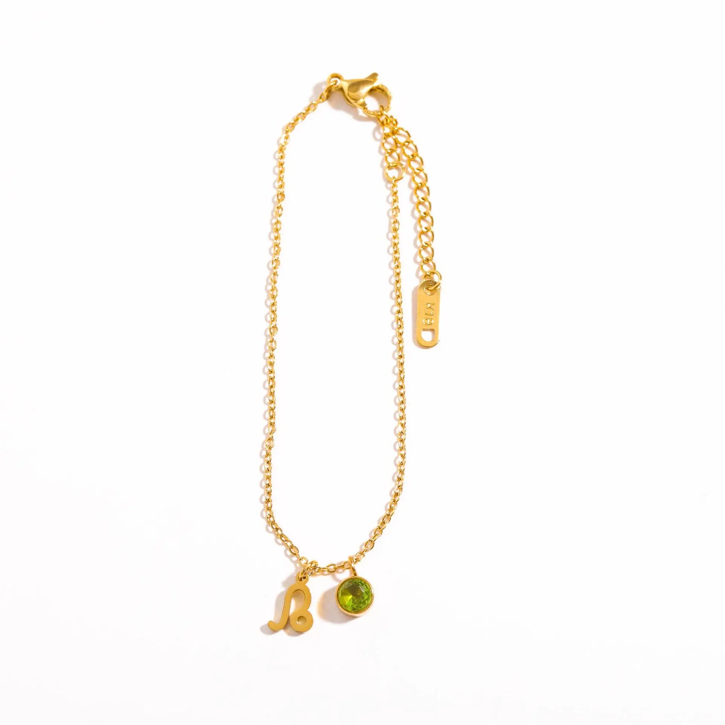 Zodiac Birthstone Charm Bracelet for Women – Stainless Steel 12 Constellations Jewelry