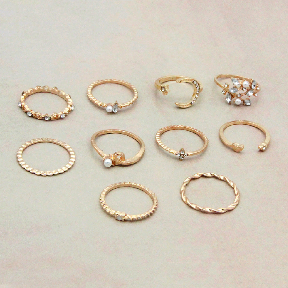 10-Piece Fashion Ring Set