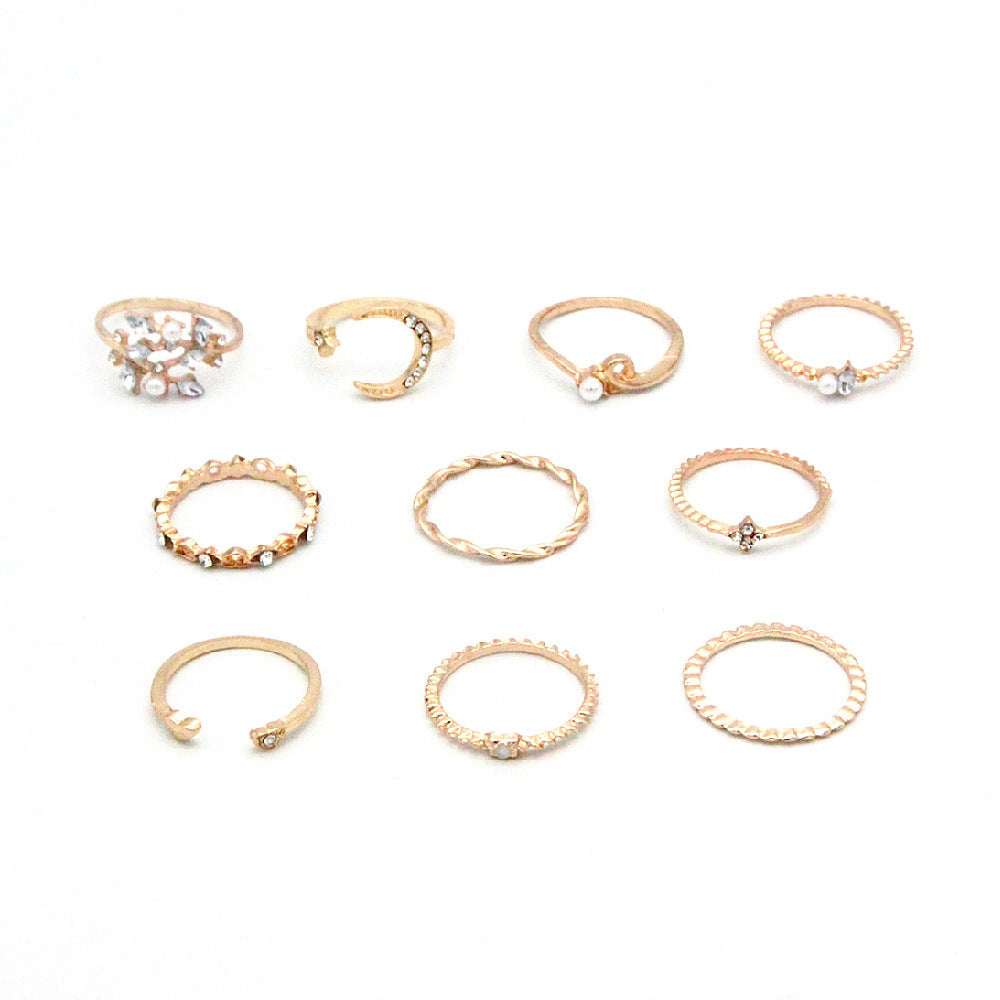 10-Piece Fashion Ring Set