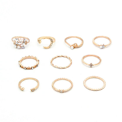 10-Piece Fashion Ring Set