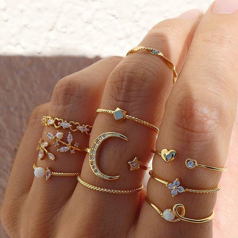 10-Piece Fashion Ring Set