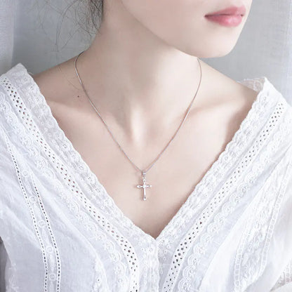 S925 Silver Cross Pendant for Women - Custom Accessories