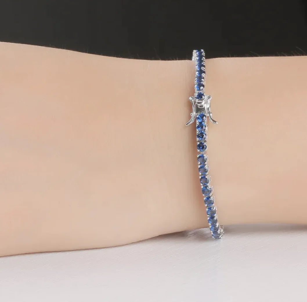 Girls Silver-Tone Gemstone Charm Bracelet | Adjustable Jewelry Gift