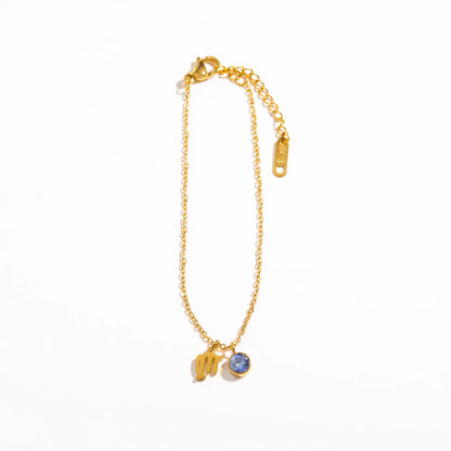 Zodiac Birthstone Charm Bracelet for Women – Stainless Steel 12 Constellations Jewelry