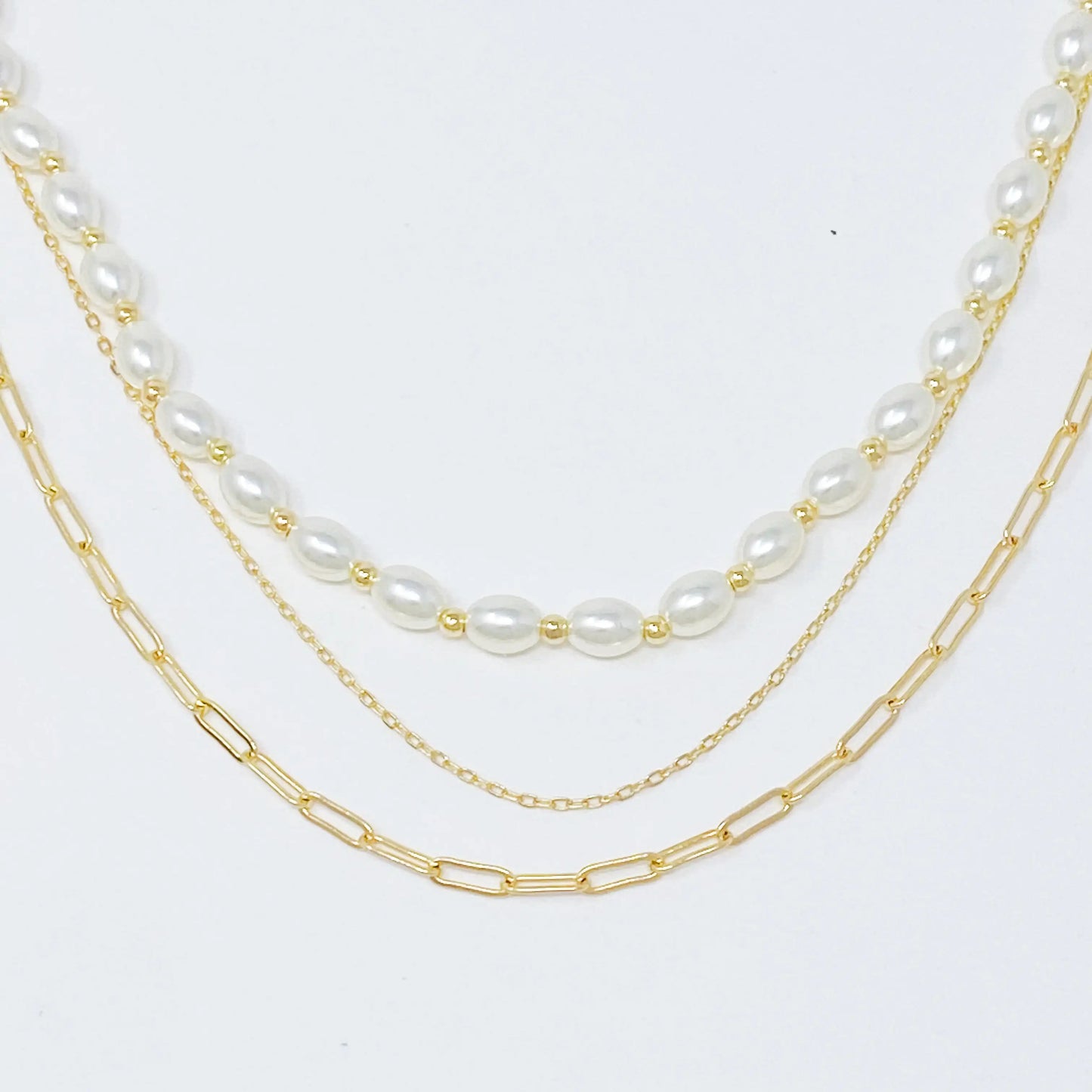 Layered Pearl And Chain Necklace