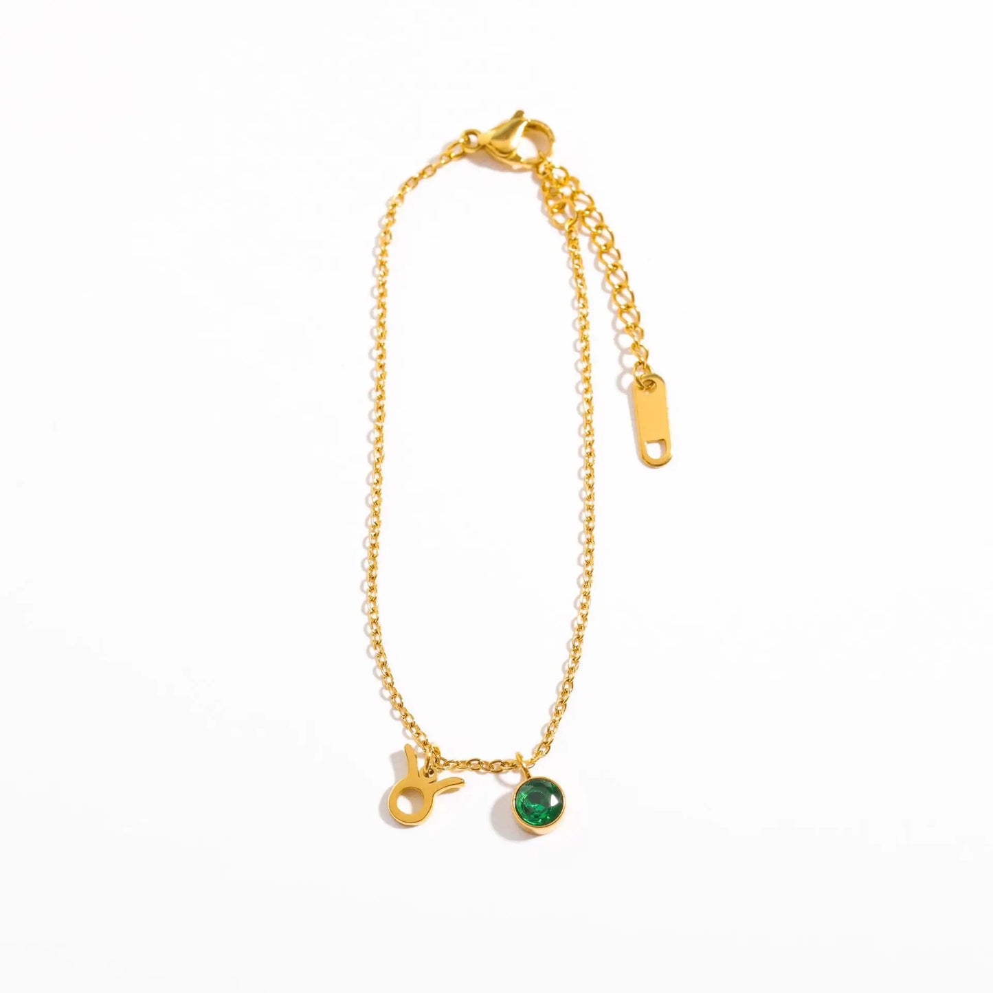 Zodiac Birthstone Charm Bracelet for Women – Stainless Steel 12 Constellations Jewelry