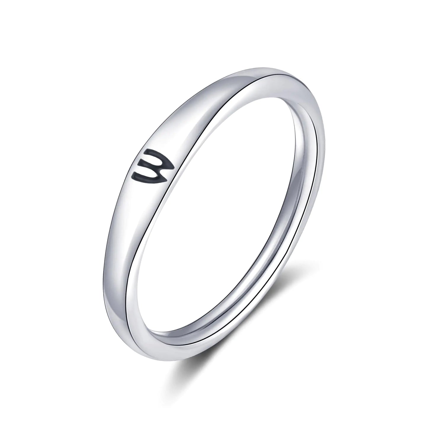 Stackable Initial Ring for Women | Silver Plated A-Z Letter Rings