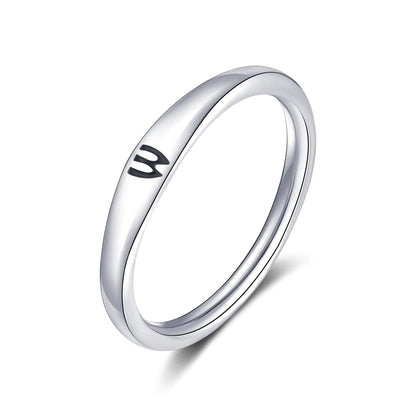 Stackable Initial Ring for Women | Silver Plated A-Z Letter Rings