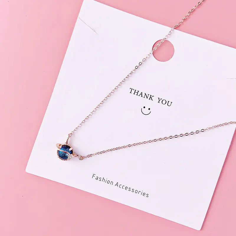 925 Silver Glass Demon Eye Necklace for Girls