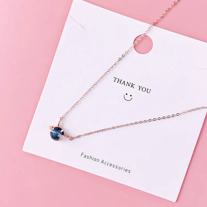 925 Silver Glass Demon Eye Necklace for Girls