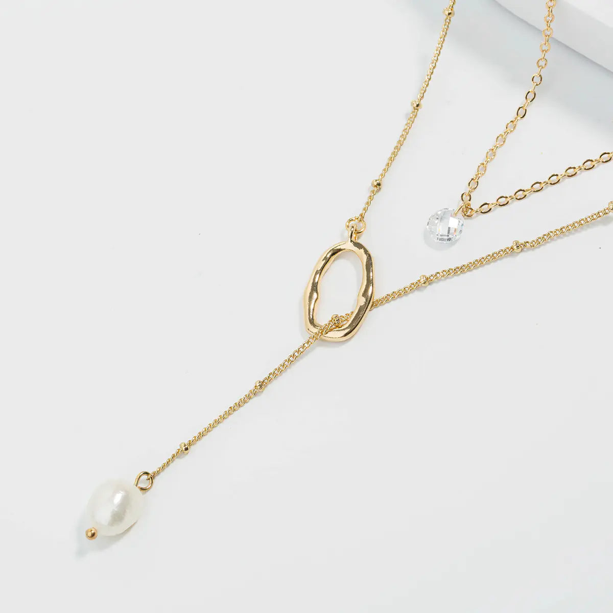 Trendy Layered Shell Necklace with Pearl Letter Pendant