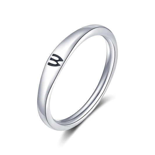 Stackable Initial Ring for Women | Silver Plated A-Z Letter Rings