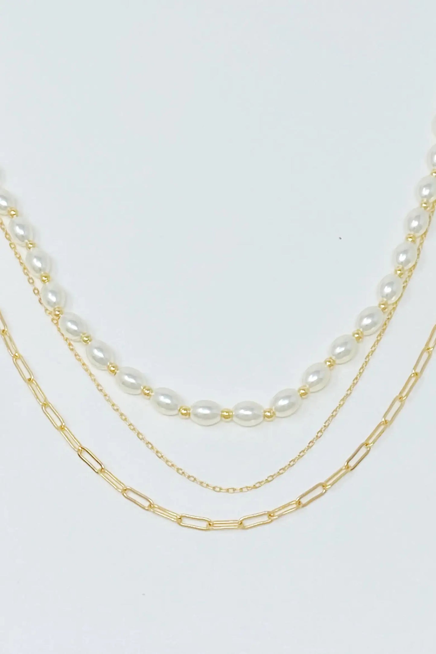 Layered Pearl And Chain Necklace