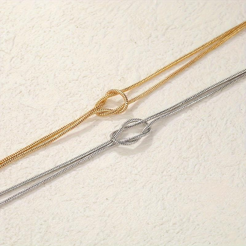 Bohemian Style Snake Bones Chain Bracelet - Knotted Design Adjustable Jewelry