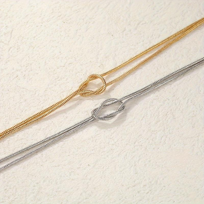 Bohemian Style Snake Bones Chain Bracelet - Knotted Design Adjustable Jewelry