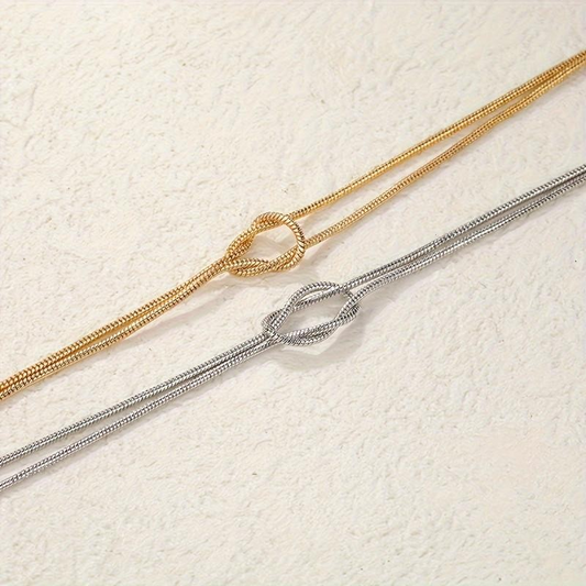 Bohemian Style Snake Bones Chain Bracelet - Knotted Design Adjustable Jewelry