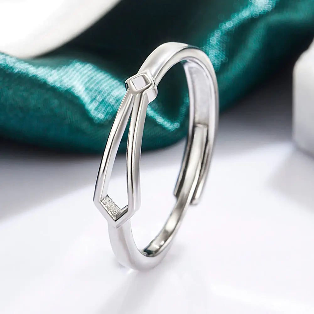 Adjustable Bow Opening Couple Ring for Women